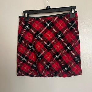 Y2K Plaid Red and Black Women's Skirt